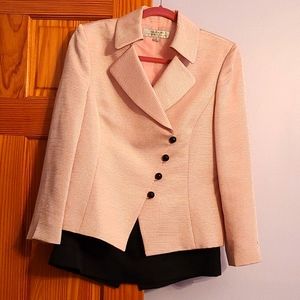 Tahari pink and black suit size 8